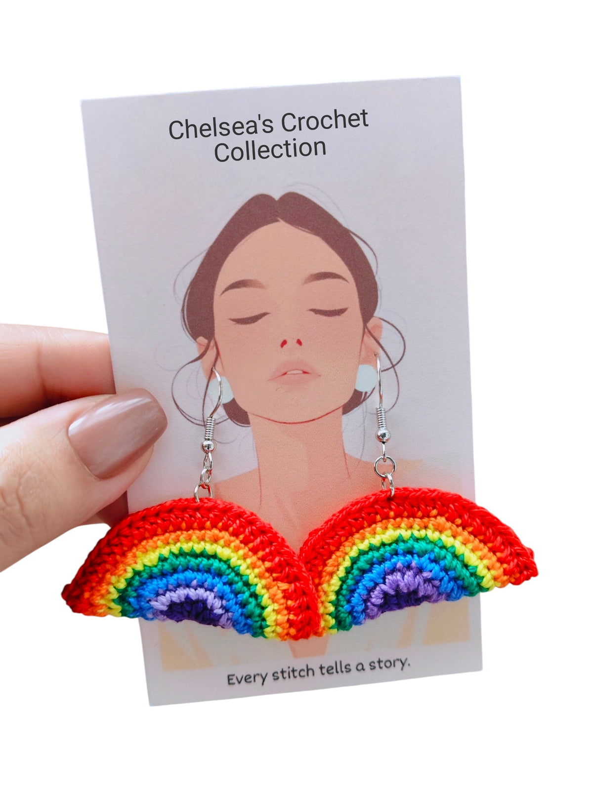 Handmade Rainbow Crochet Earrings