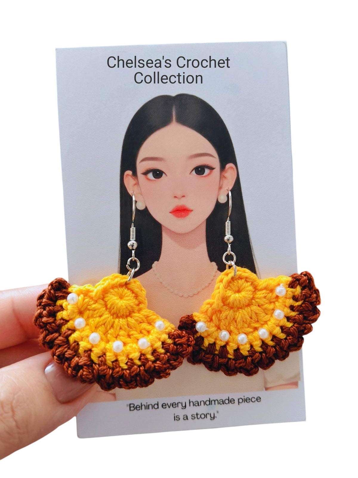 Handmade Fan Crochet Earrings