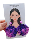 Amethyst Petals Crochet Earrings